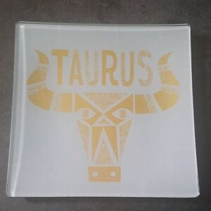 Gold Taurus Glass Trinket Tray